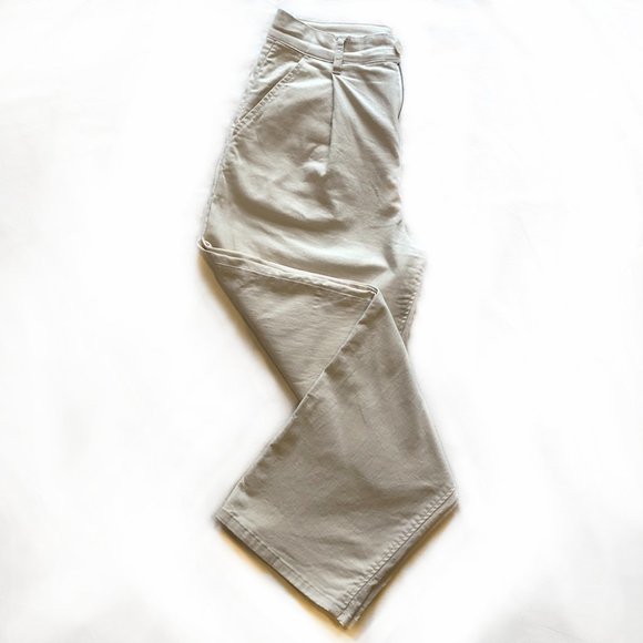 OAK + FORT Pants - OAK + FORT Cream Wide Leg Pants